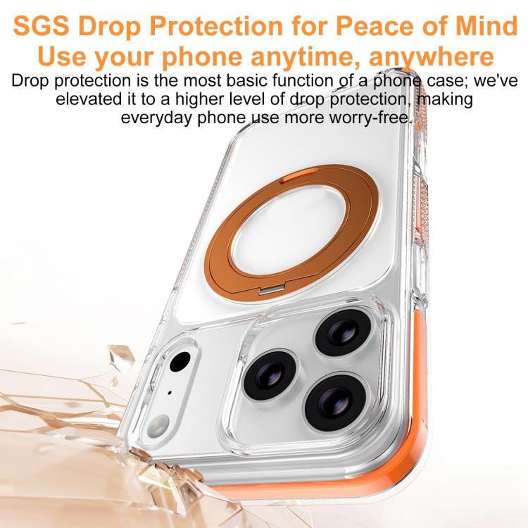 Ốp lưng điện thoại hỗn hợp TPU PC bọc giáp băng nam châm có giá đỡ xoay, dành cho iPhone 17 Pro Max, dành cho iPhone 17 Pro, dành cho iPhone Air