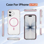 Ốp lưng điện thoại hỗn hợp TPU acrylic trong suốt nam châm Crystal Shield, dành cho iPhone 16 Plus, dành cho iPhone 16, dành cho iPhone 15 Pro Max, dành cho iPhone 15 Pro, dành cho iPhone 15 Plus, dành cho iPhone 15