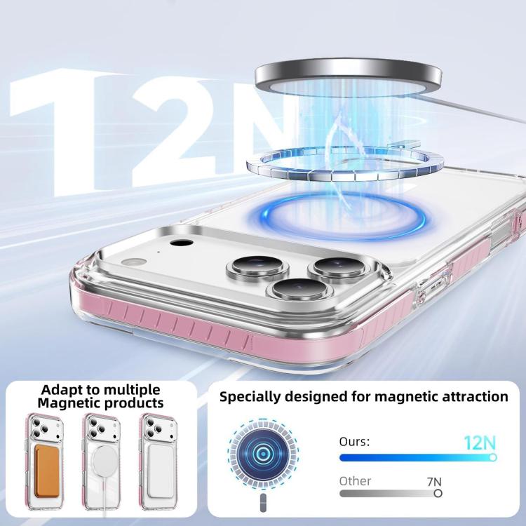 Ốp lưng điện thoại hỗn hợp TPU acrylic trong suốt nam châm Crystal Shield, dành cho iPhone 17 Pro Max, dành cho iPhone 17 Pro, dành cho iPhone 17, dành cho iPhone Air, dành cho iPhone 16 Pro Max, dành cho iPhone 16 Pro