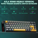 Bàn phím có dây AULA WIN68HE phiên bản MAX 68 phím có đèn RGB, WIN68HE trục từ tính Wing Chun màu đậm + nhạt + vàng