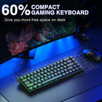 Bàn phím có dây AULA WIN68HE phiên bản tiêu chuẩn 68 phím có đèn RGB, WIN68HE trục từ tính màu đen viền xám gỗ