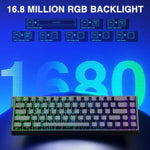 Bàn phím có dây AULA WIN68HE phiên bản tiêu chuẩn 68 phím có đèn RGB, WIN68HE trục từ tính màu đen viền xám gỗ