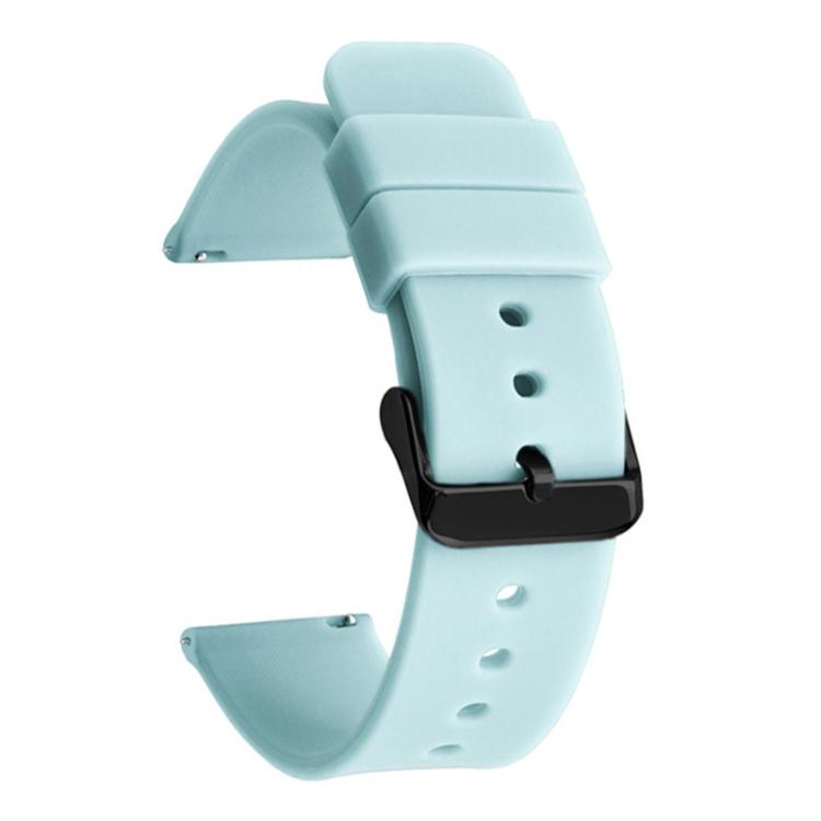 xDfind Stainless Steel Black Pin Buckle Solid Color Silicone Waterproof Watch Band, 24mm