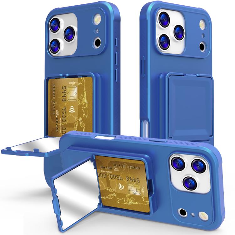 Ốp lưng điện thoại TPU cảm giác da có gương ẩn và túi đựng thẻ kèm chân đế, dành cho iPhone 17 Pro Max, dành cho iPhone 17 Pro, dành cho iPhone 17, dành cho iPhone Air