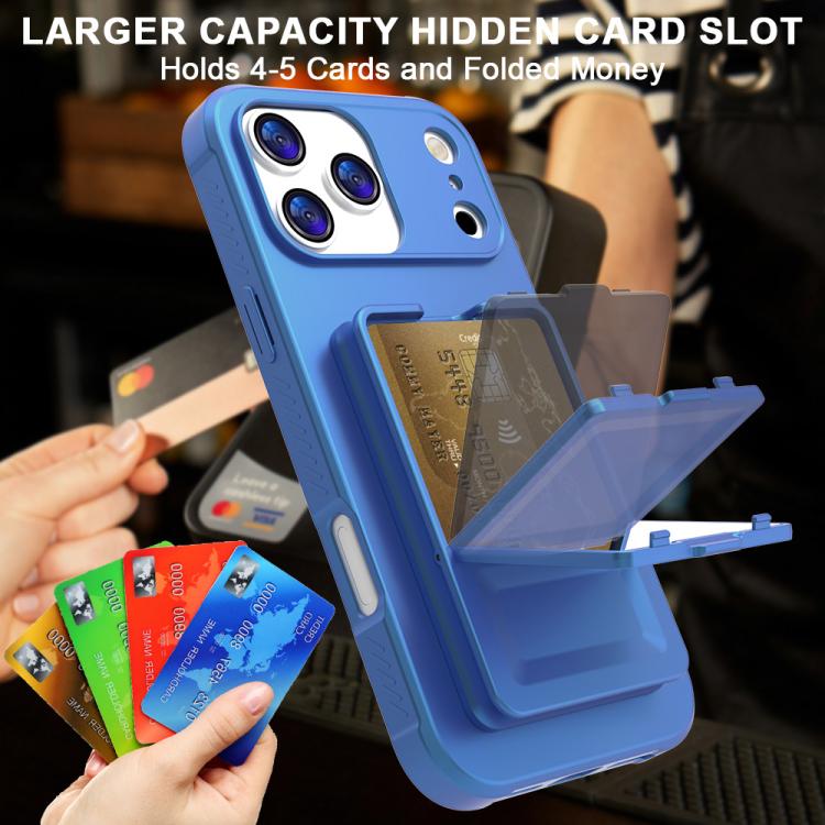 Ốp lưng điện thoại TPU cảm giác da có gương ẩn và túi đựng thẻ kèm chân đế, dành cho iPhone 17 Pro Max, dành cho iPhone 17 Pro, dành cho iPhone 17, dành cho iPhone Air