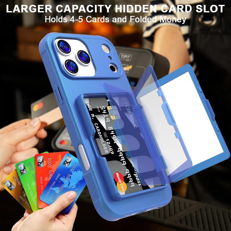 Ốp lưng điện thoại PC kết hợp TPU cảm giác da có gương ẩn ngang và túi đựng thẻ, dành cho iPhone 17 Pro Max, dành cho iPhone 17 Pro, dành cho iPhone 17, dành cho iPhone Air