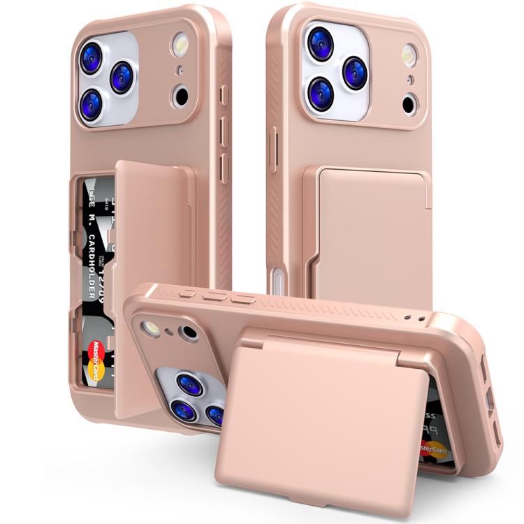 Ốp lưng điện thoại PC kết hợp TPU cảm giác da có gương ẩn ngang và túi đựng thẻ, dành cho iPhone 17 Pro Max, dành cho iPhone 17 Pro, dành cho iPhone 17, dành cho iPhone Air