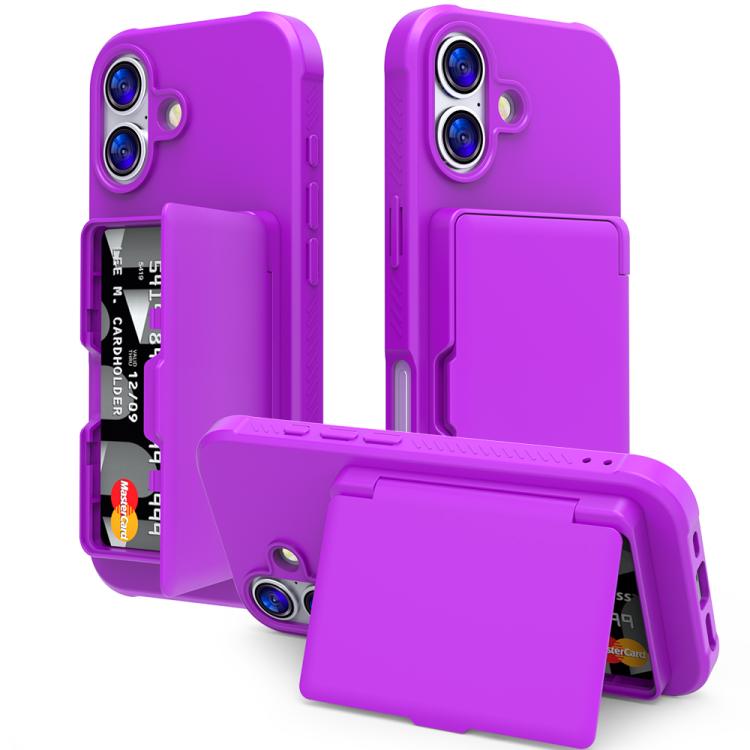 Ốp lưng điện thoại PC kết hợp TPU cảm giác da có gương ẩn ngang và túi đựng thẻ, dành cho iPhone 17 Pro Max, dành cho iPhone 17 Pro, dành cho iPhone 17, dành cho iPhone Air