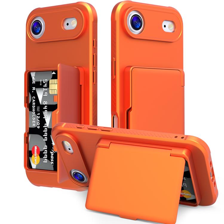 Ốp lưng điện thoại PC kết hợp TPU cảm giác da có gương ẩn ngang và túi đựng thẻ, dành cho iPhone 17 Pro Max, dành cho iPhone 17 Pro, dành cho iPhone 17, dành cho iPhone Air