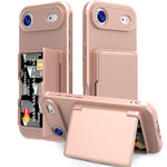 Ốp lưng điện thoại PC kết hợp TPU cảm giác da có gương ẩn ngang và túi đựng thẻ, dành cho iPhone 17 Pro Max, dành cho iPhone 17 Pro, dành cho iPhone 17, dành cho iPhone Air