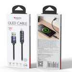 Dây cáp sạc dữ liệu USB sang 8 Pin Yesido CA138L 12W 2.4A có màn hình OLED, USB sang 8 Pin