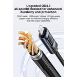 Dây cáp sạc dữ liệu USB sang 8 Pin Yesido CA138L 12W 2.4A có màn hình OLED, USB sang 8 Pin