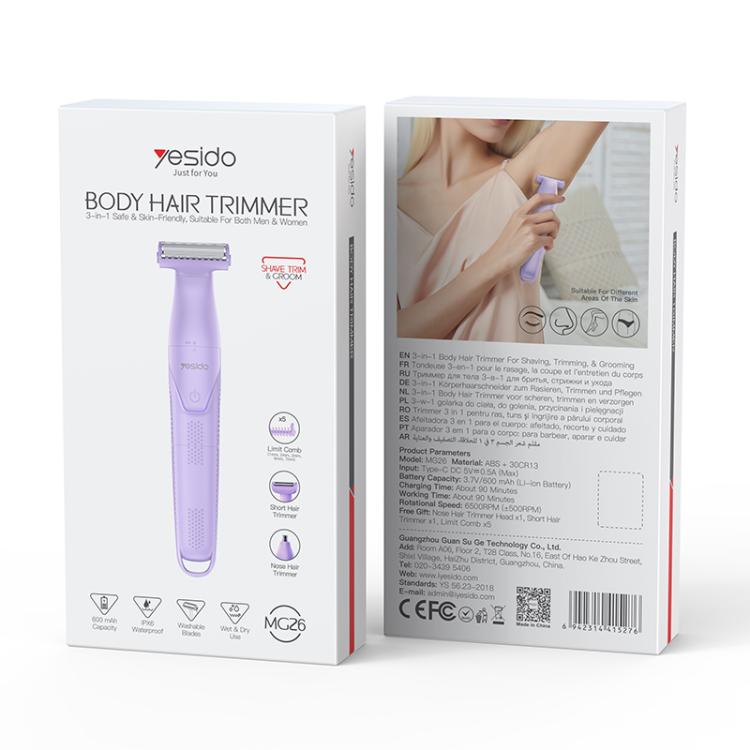 Tông đơ cắt lông cơ thể đa năng Yesido MG26, MG26
