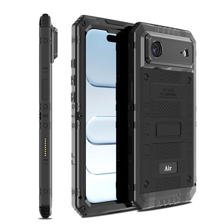 Ốp lưng điện thoại silicone kết hợp kim loại chống bốn loại tác động, dành cho iPhone 17 Pro Max, dành cho iPhone 17 Pro, dành cho iPhone 17, dành cho iPhone Air