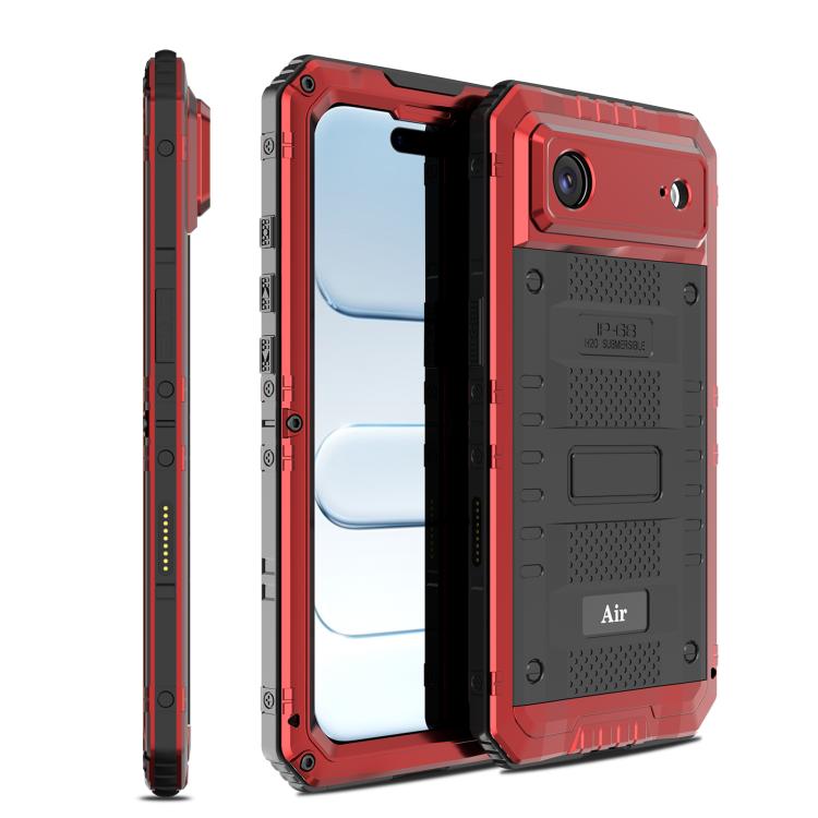 Ốp lưng điện thoại silicone kết hợp kim loại chống bốn loại tác động, dành cho iPhone 17 Pro Max, dành cho iPhone 17 Pro, dành cho iPhone 17, dành cho iPhone Air