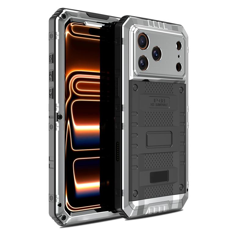 Ốp lưng điện thoại silicone kết hợp kim loại chống bốn loại tác động, dành cho iPhone 17 Pro Max, dành cho iPhone 17 Pro, dành cho iPhone 17, dành cho iPhone Air