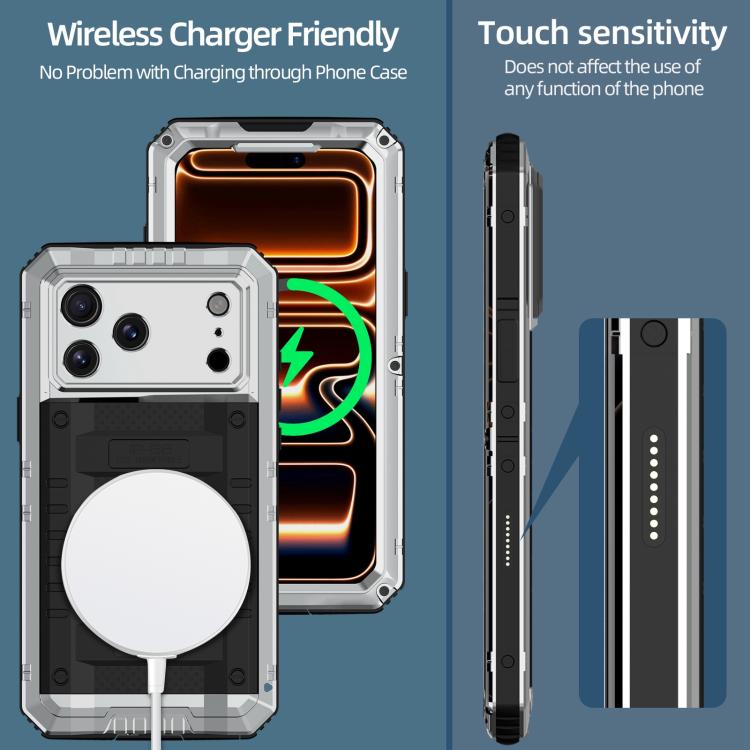 Ốp lưng điện thoại silicone kết hợp kim loại chống bốn loại tác động, dành cho iPhone 17 Pro Max, dành cho iPhone 17 Pro, dành cho iPhone 17, dành cho iPhone Air