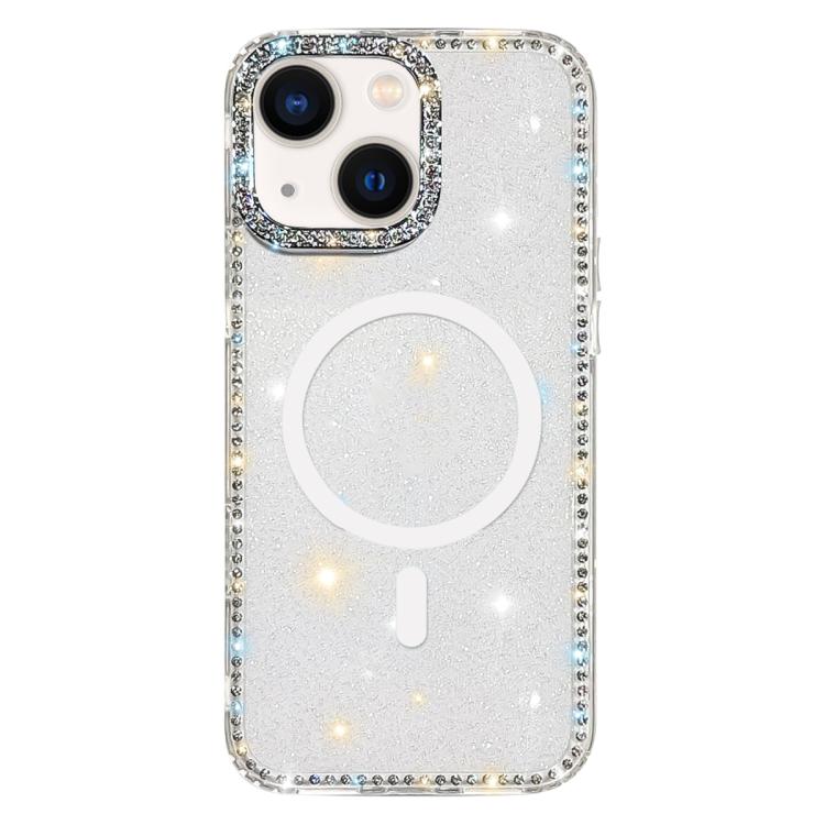 Ốp điện thoại nam châm hybrid TPU PC IMD hai mặt đính đá, dành cho iPhone 13