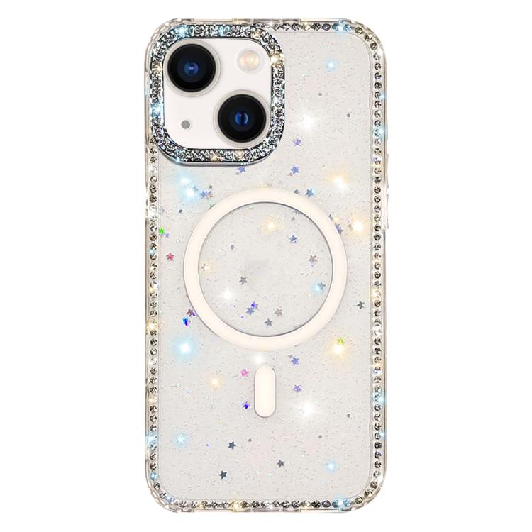 Ốp điện thoại nam châm hybrid TPU PC IMD hai mặt đính đá, dành cho iPhone 13