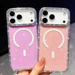 Ốp điện thoại nam châm hybrid TPU PC IMD hai mặt đính đá, dành cho iPhone 13