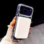 Ốp điện thoại nam châm hybrid TPU PC IMD hai mặt đính đá, dành cho iPhone 13