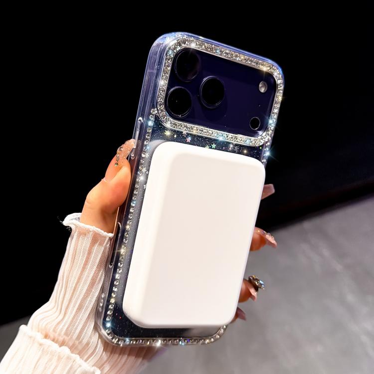Ốp điện thoại nam châm hybrid TPU PC IMD hai mặt đính đá, dành cho iPhone 13