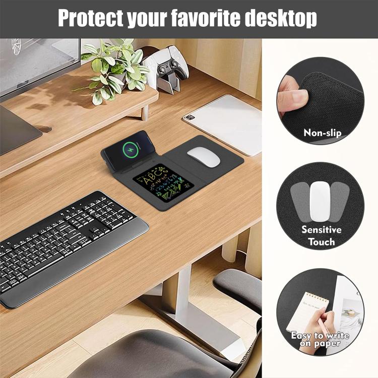Đế sạc không dây đa năng gập được U39 15W kiêm miếng lót chuột từ tính