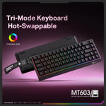ONIKUMA MT603 Bàn phím chơi game 68 phím RGB ba chế độ công tắc từ tính, MT603