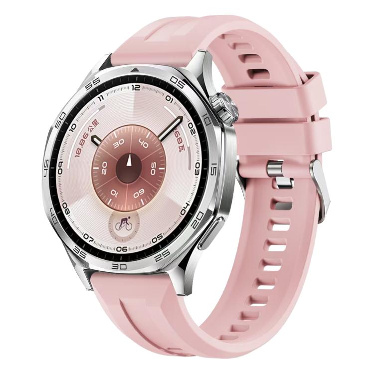 xDfind Silver Buckle Solid Color Silicone Watch Band, For Huawei Watch GT 6 / 5 46mm