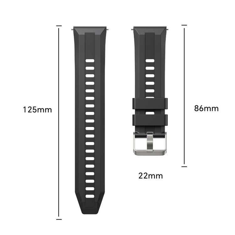 xDfind Silver Buckle Solid Color Silicone Watch Band, For Huawei Watch GT 6 / 5 46mm