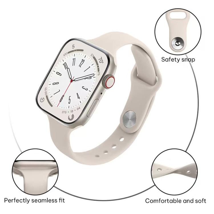 Dây đồng hồ silicone xDfind khóa ngược eo nhỏ, cho Apple Watch 38 / 40 / 41 / S11 42mm