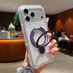 Ốp lưng điện thoại nam châm trong suốt có giá đỡ kim loại xoay, Dành cho iPhone 17 Pro Max, Dành cho iPhone 17 Pro