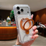 Ốp lưng điện thoại nam châm trong suốt có giá đỡ kim loại xoay, Dành cho iPhone 17 Pro Max, Dành cho iPhone 17 Pro