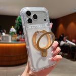 Ốp lưng điện thoại nam châm trong suốt có giá đỡ kim loại xoay, Dành cho iPhone 17 Pro Max, Dành cho iPhone 17 Pro
