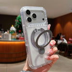 Ốp lưng điện thoại nam châm trong suốt có giá đỡ kim loại xoay, Dành cho iPhone 17 Pro Max, Dành cho iPhone 17 Pro