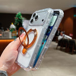 Ốp lưng điện thoại nam châm trong suốt có giá đỡ kim loại xoay, Dành cho iPhone 17 Pro Max, Dành cho iPhone 17 Pro