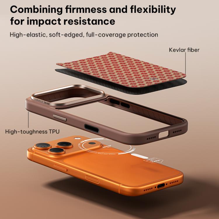 Ốp lưng điện thoại chống sốc Benks Y3 họa tiết kim cương Kevlar có nam châm, Dành cho iPhone 17 Pro Max, Dành cho iPhone 17 Pro