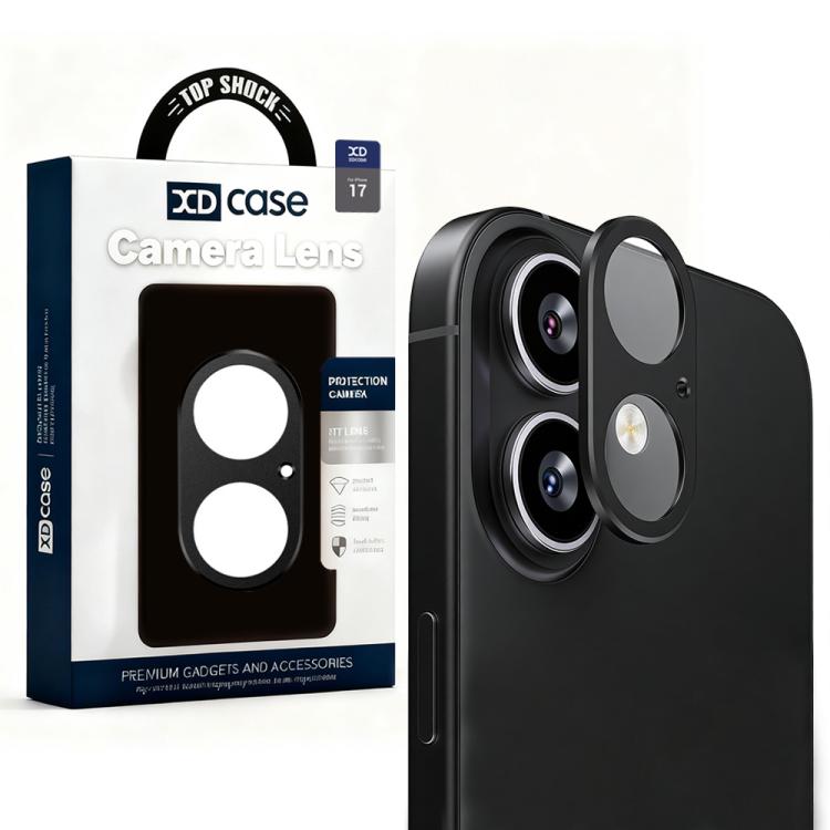 XDcase Miếng dán bảo vệ ống kính camera kim loại phẳng và rỗng, Dành cho iPhone 17