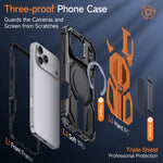 Ốp lưng điện thoại chống sốc từ tính có giá đỡ kim loại ẩn, dành cho iPhone 17 Pro Max, iPhone 17 Pro, iPhone 17, iPhone Air, iPhone 16 Pro Max, iPhone 16 Pro, iPhone 16 Plus, iPhone 16