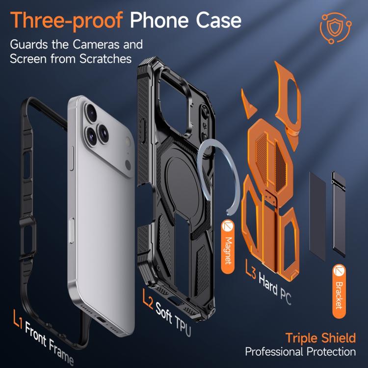 Ốp lưng điện thoại chống sốc từ tính có giá đỡ kim loại ẩn, dành cho iPhone 17 Pro Max, iPhone 17 Pro, iPhone 17, iPhone Air, iPhone 16 Pro Max, iPhone 16 Pro, iPhone 16 Plus, iPhone 16