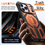 Ốp lưng điện thoại chống sốc từ tính có giá đỡ kim loại ẩn, dành cho iPhone 17 Pro Max, iPhone 17 Pro, iPhone 17, iPhone Air, iPhone 16 Pro Max, iPhone 16 Pro, iPhone 16 Plus, iPhone 16