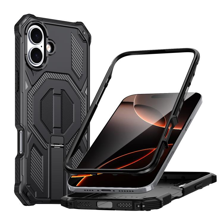 Ốp lưng điện thoại chống sốc từ tính có giá đỡ kim loại ẩn, dành cho iPhone 17 Pro Max, iPhone 17 Pro, iPhone 17, iPhone Air, iPhone 16 Pro Max, iPhone 16 Pro, iPhone 16 Plus, iPhone 16