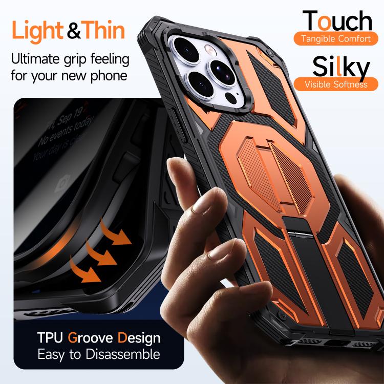 Ốp điện thoại chống sốc nam châm kèm giá đỡ kim loại ẩn, Dành cho iPhone 13 Pro