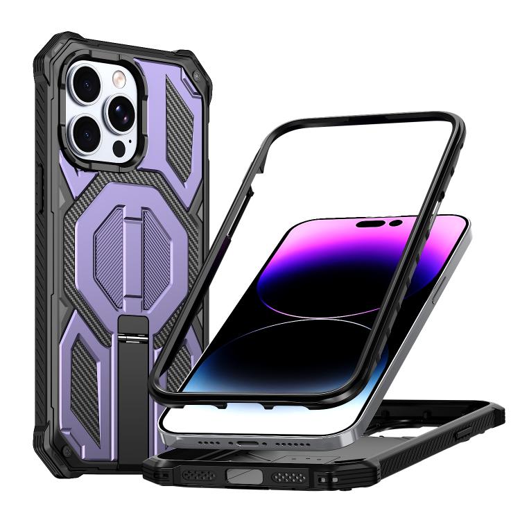 Ốp điện thoại chống sốc nam châm kèm giá đỡ kim loại ẩn, Dành cho iPhone 13 Pro