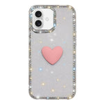 Flash Rhinestone Double-sided IMD Love Heart Phone Case, For iPhone 17e / 16e, For iPhone 17 Pro Max, For iPhone 17 Pro, For iPhone 17, For iPhone Air