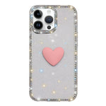 Flash Rhinestone Double-sided IMD Love Heart Phone Case, For iPhone 16 Pro Max, For iPhone 16 Pro, For iPhone 16 Plus, For iPhone 16, For iPhone 15 Pro Max