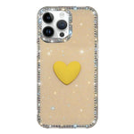 Flash Rhinestone Double-sided IMD Love Heart Phone Case, For iPhone 16 Pro Max, For iPhone 16 Pro, For iPhone 16 Plus, For iPhone 16, For iPhone 15 Pro Max