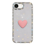 Flash Rhinestone Double-sided IMD Love Heart Phone Case, For iPhone 17e / 16e, For iPhone 17 Pro Max, For iPhone 17 Pro, For iPhone 17, For iPhone Air