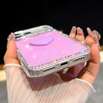 Flash Rhinestone Double-sided IMD Love Heart Phone Case, For iPhone 13 Pro Max, For iPhone 13 Pro, For iPhone 13