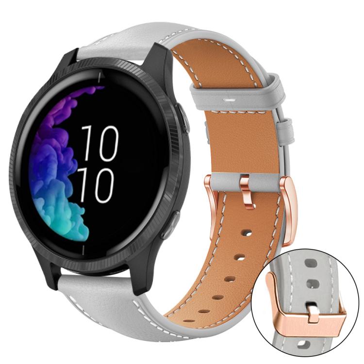 xDfind Flat Head Rose Gold Buckle Black Shark Fine Grain Vegan Leather Watch Band, 18mm, 20mm